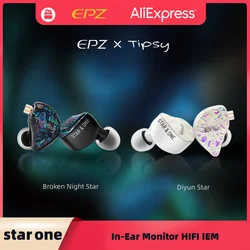 EPZ X Tipsy Star One Monitoring Headphones In-Ear Wired IEM Hifi Sing Instrumental Music 2 Pin 0.78mm Detachable Cable Earbuds