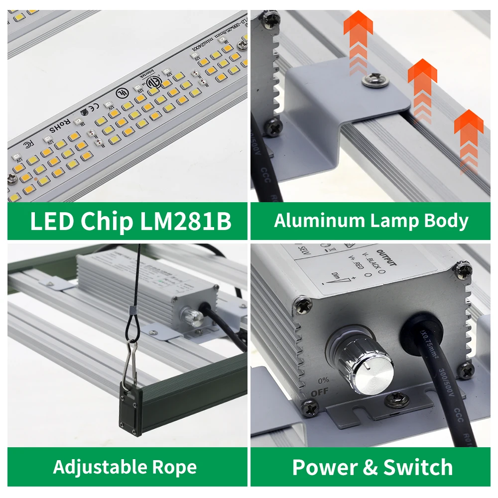 Mini Full Spectrum LED Grow Light with Two Work Modes LM281B Hydroponic Lamp for Vegetable Greenhouse Cultivation Lights ﻿