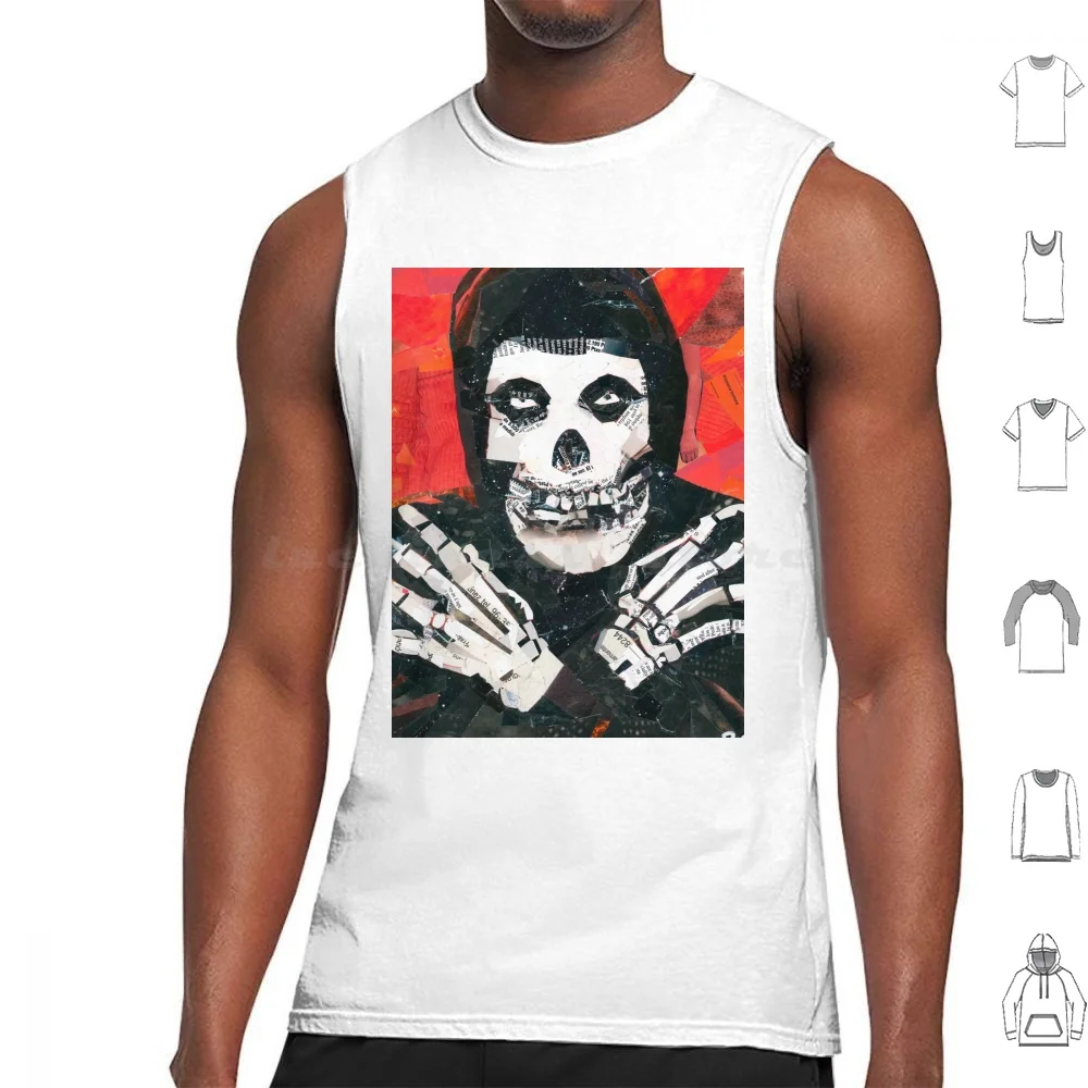 1 Collage Tank Tops Vest Sleeveless Skull Collage Original Pop Punk Terror Series B Recycling Contemporary Fashion Modern