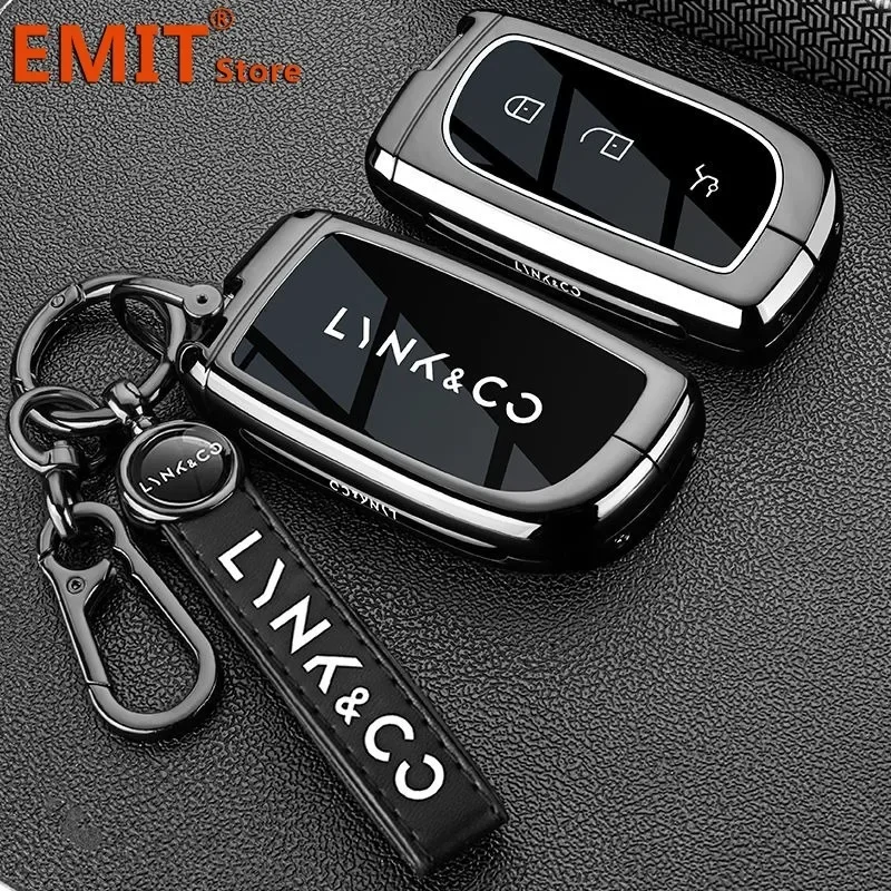 Zinc Alloy Car Key Case for LYNK&CO LYNKCO Z20 Z10 LYNK CO 2024 Protection Guard Cover Shell Keychain Holder Fob Accessories