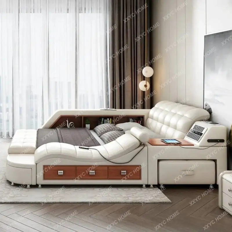 حار بيع لطيف تحت التخزين سرير مزدوج الجمالية ماستر غرفة نوم متعددة الوظائف إطار سرير مزدوج #5