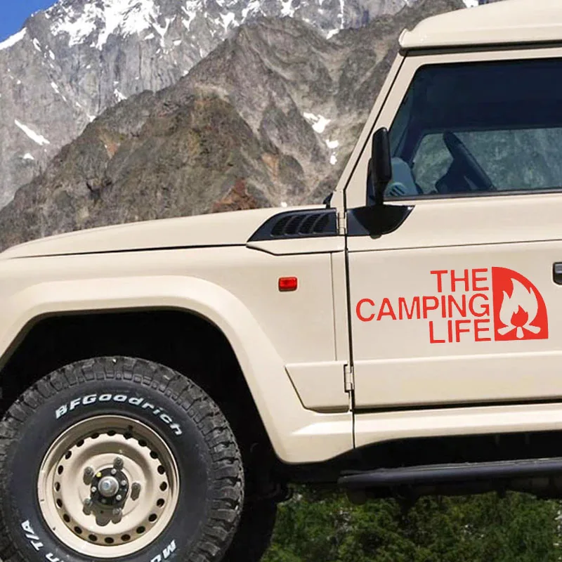 

"The Camping Life" Campfire Car Decal, Parody Outdoor Vinyl Sticker, Waterproof Auto Body Decor for Camping Lovers