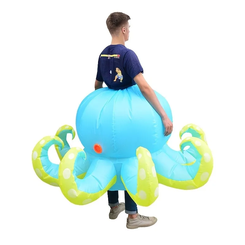 Inflatable Octopus Costume for Halloween Party Funny Performance Props Eight-Armed Fishery Festival Supplies Costume Apparel