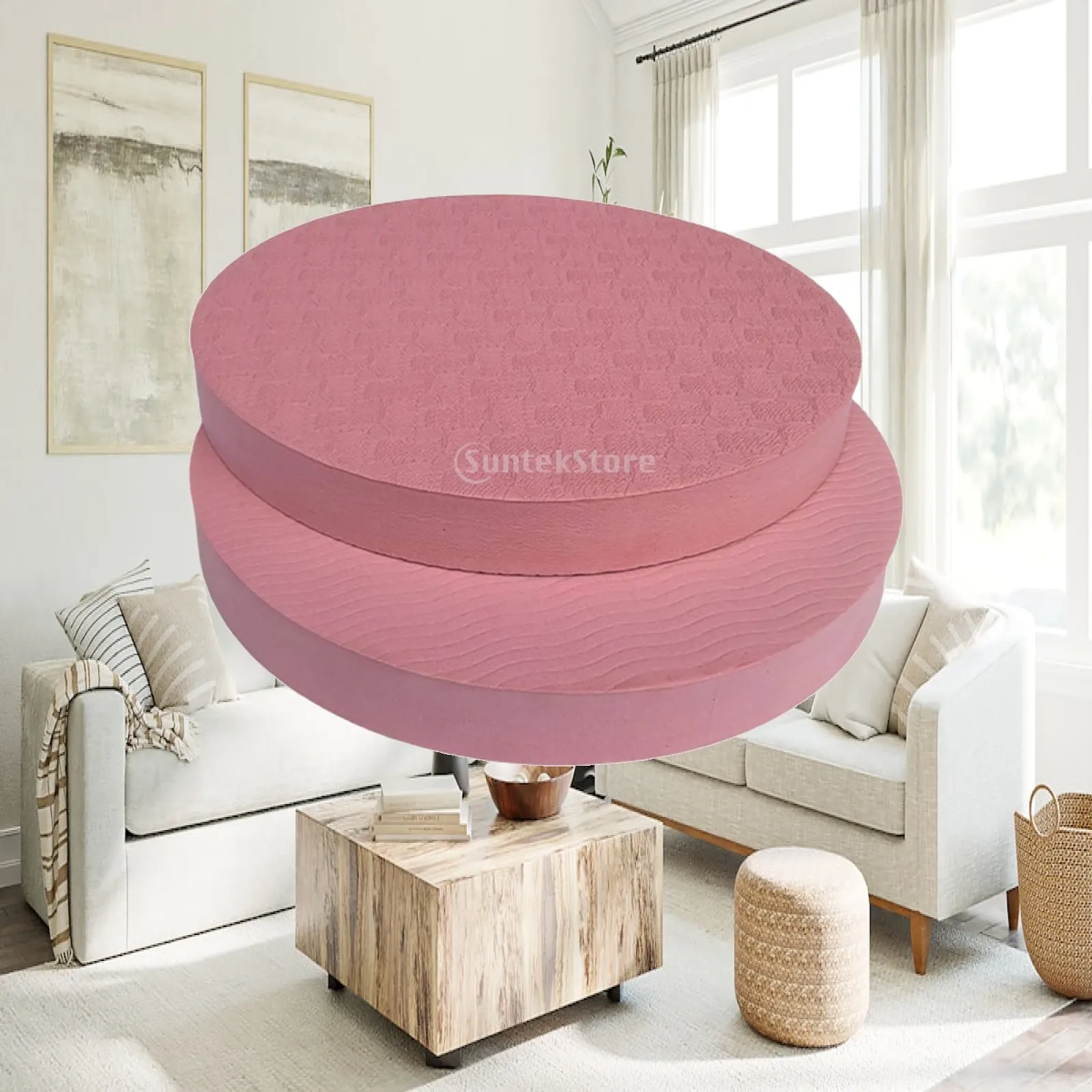 Yoga Knee Pad Thick Round TPE Cushion Anti Slip Joint Support Mat for Planks Yoga Core and Balance Work