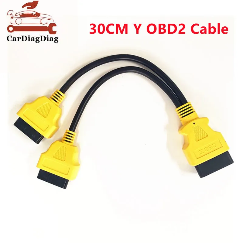 

16Pin OBD2 Connector Cable 1 Male to 2 Female Y Cable OBDII Splitter Extension Cable 1-2 Car Diagnostic Cable 30CM