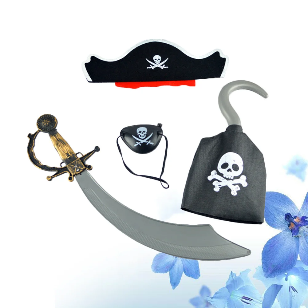 4-delige piraat rekwisieten set comfortabele Halloween kostuumaccessoires voor rollenspel maskerade partij cosplay