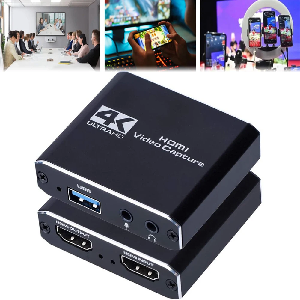 Carte de capture vidéo 4K compatible HDMI, enregistreur HD, Grabber 1080P 60Hz, USB 3.0, dispositif de capture de jeu haute définition pour jeu PC