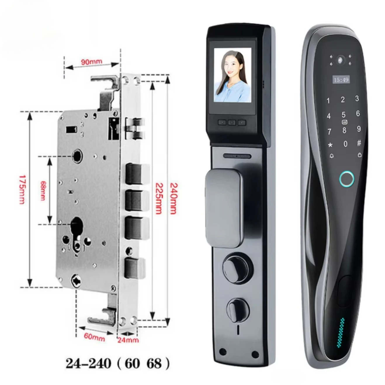 

High Quality Automatic Fingerprint Door Lock with WIFI Video Intercom & Mobile App for Aluminum Wood Door Smart Biometric Sensor