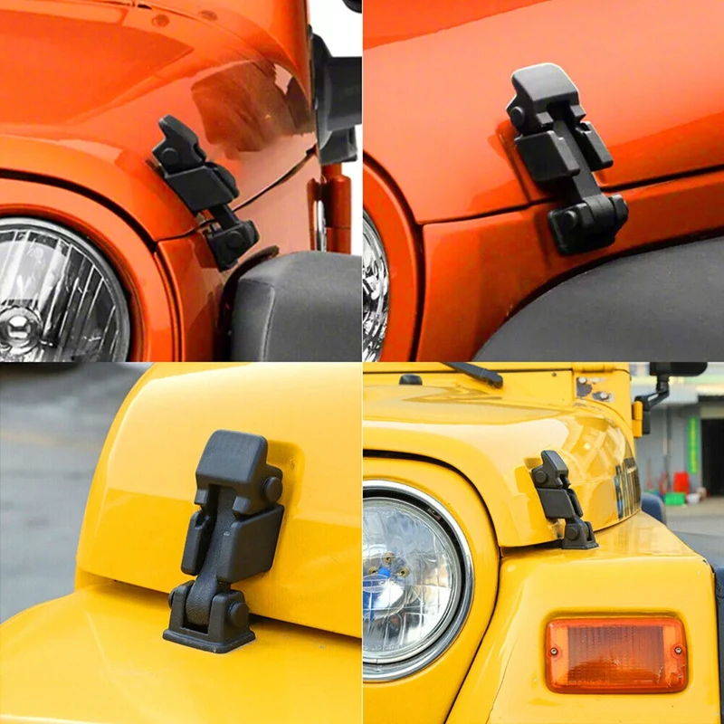 1 Pair Front Hood Latch Catch & Bracket Bracket Latches Engine Lock 55395652AC For Jeep Wrangler JK 2007-2018