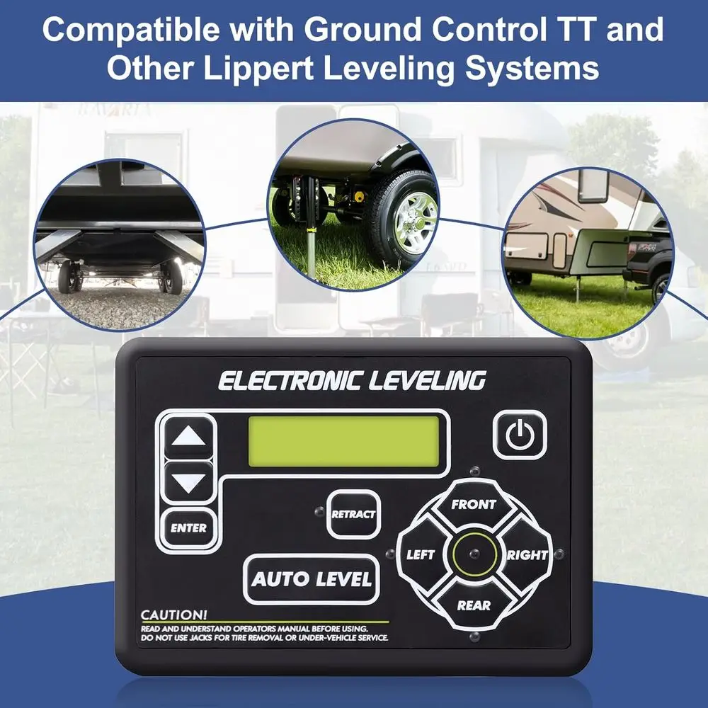 421484 لوحة اللمس RV نظام تسوية العجلة الخامسة ومقطورة السفر - مع زر التسوية التلقائية المتوافقة مع الأرض C