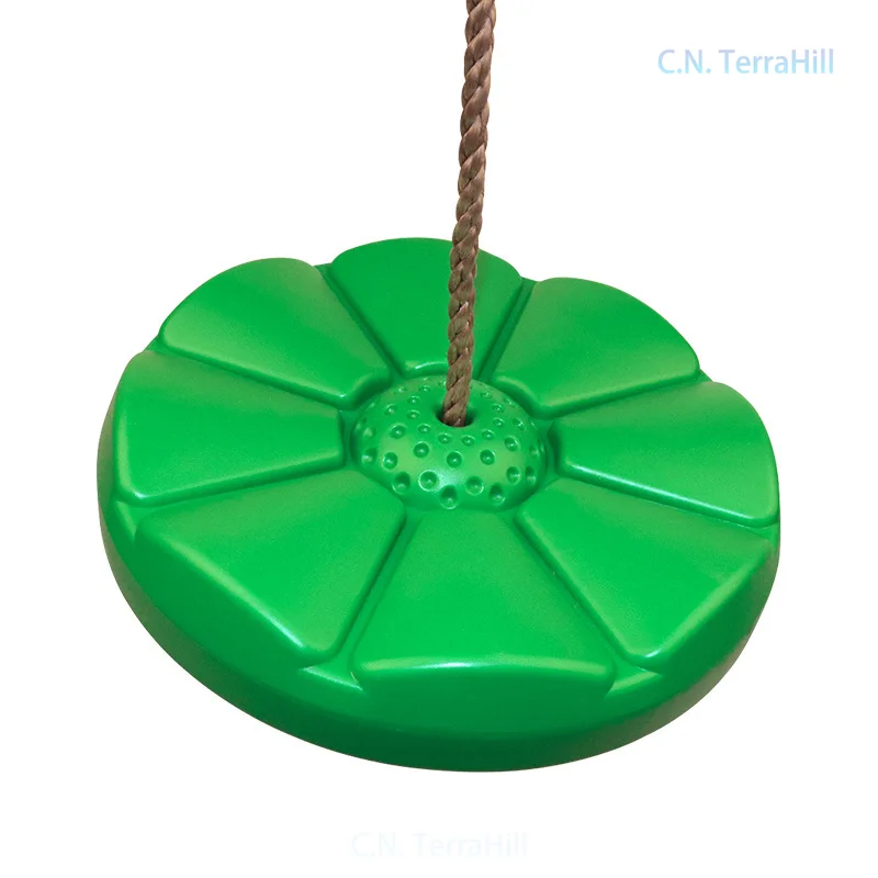 Kids Round Swing Plate Hanging Swing for Indoor Outdoor Play, Climbing Disc Swing Seat with Rope for Children