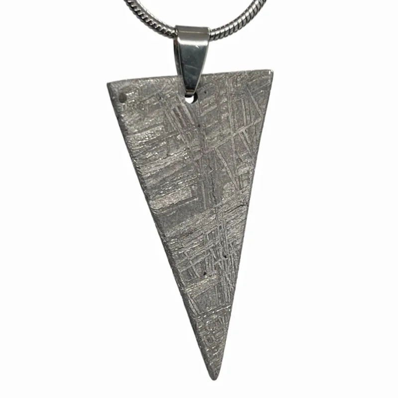 Natural Gibeon Meteorite Sharp Triangle Pendant Authentic Meteorite Widmanstätten Texture Collectible Jewelry Gift LK168
