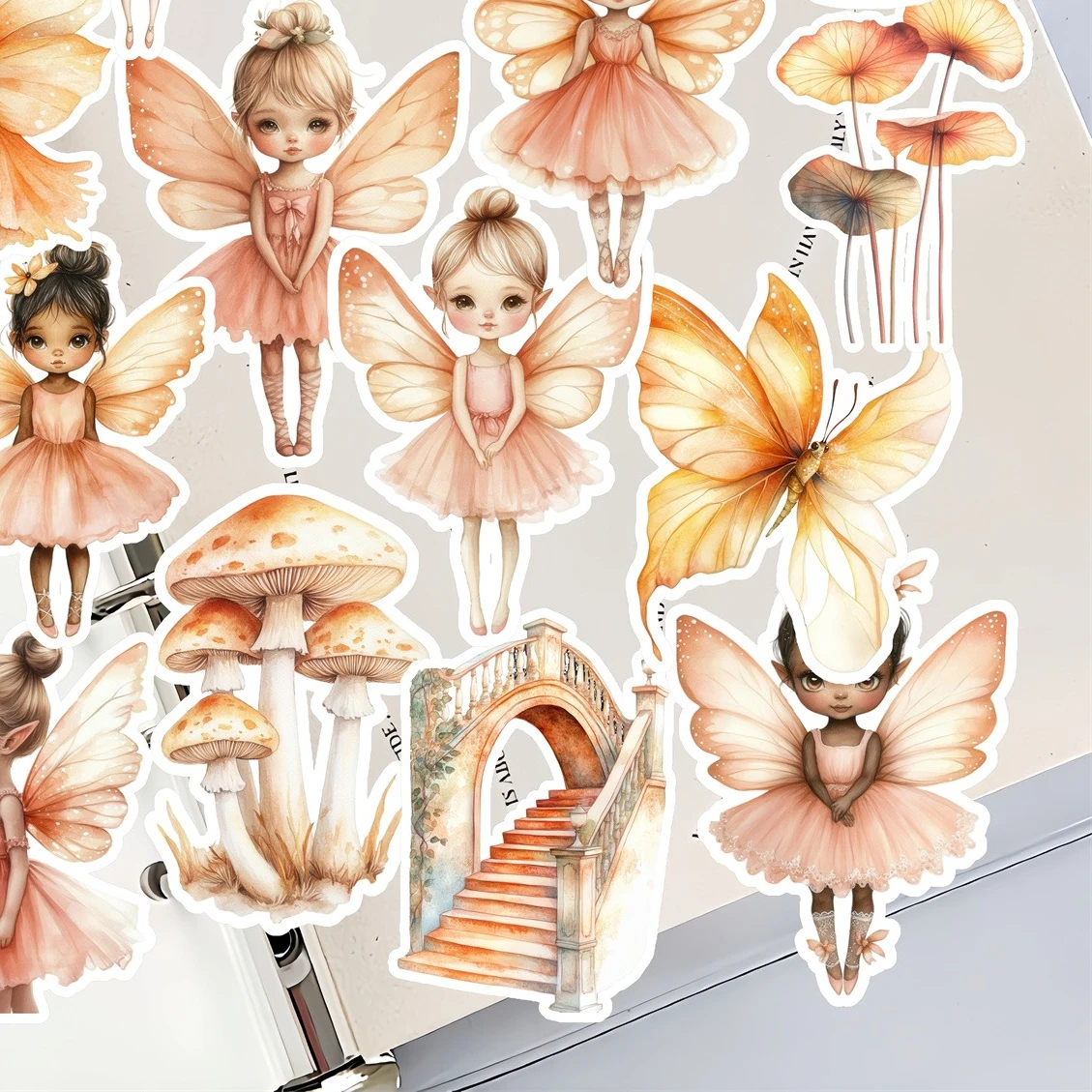 

20pcs Handbook Self-made Watercolor Autumn Fairy Stickers Cute Creative Literature And Art Small Fresh Lovely Stationery