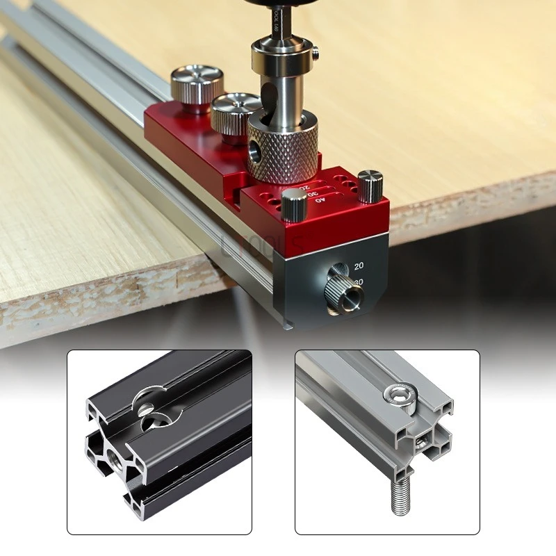 Aluminum Profile Hole Locator Set Multi Functional Manual Tapping and Punching Fixture Aluminum Frame Splicing DIY Tool M6M8 Bit