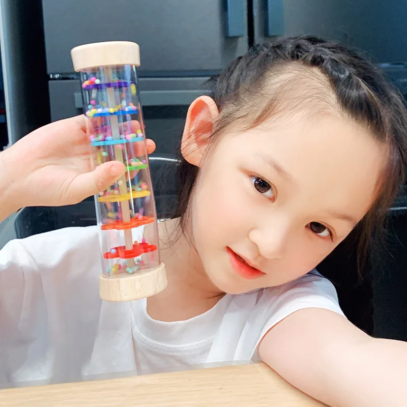 أداة تعليمية للأطفال من أورف - خشخيشة صوت المطر للأطفال من عمر 6 إلى 8 أشهر