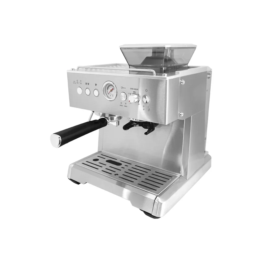 Wholesale Semi Automatic Coffee Maker Stainless Steel Italian Expresso Coffee Machine Maker with Bean Grinding for Household Use