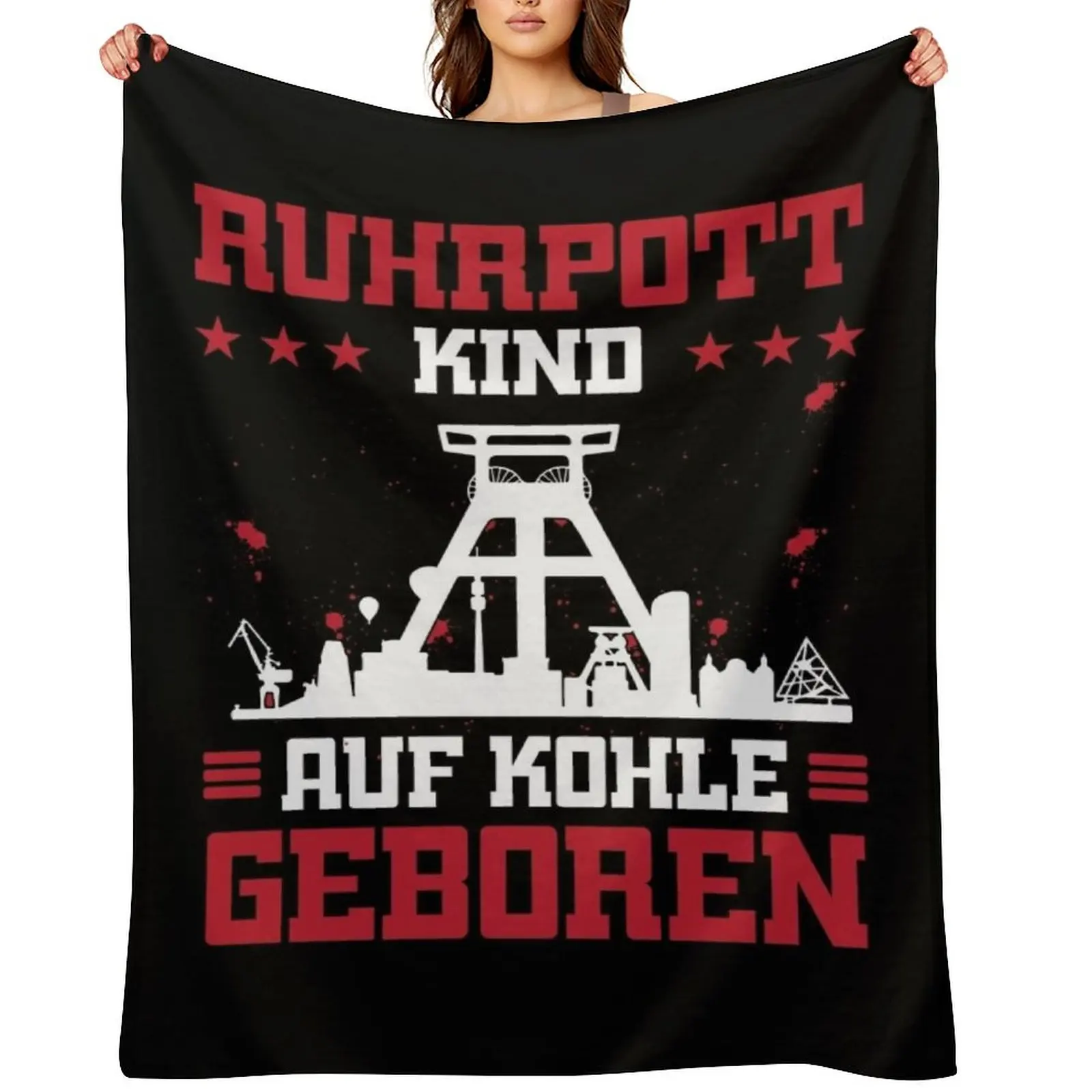 

Ruhrpott child born on coal Ruhr area gift mining Throw Blanket blankets ands Multi-Purpose For Baby Loose Blankets