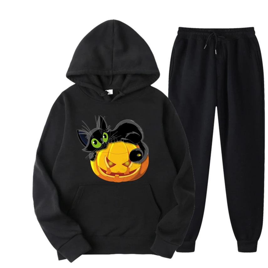 

2025 Pumpkin Monster Graffiti Print suits Mens Casual Hoodie Sweatshirts For Spring And Autumn Lightweight Breathable Outfit