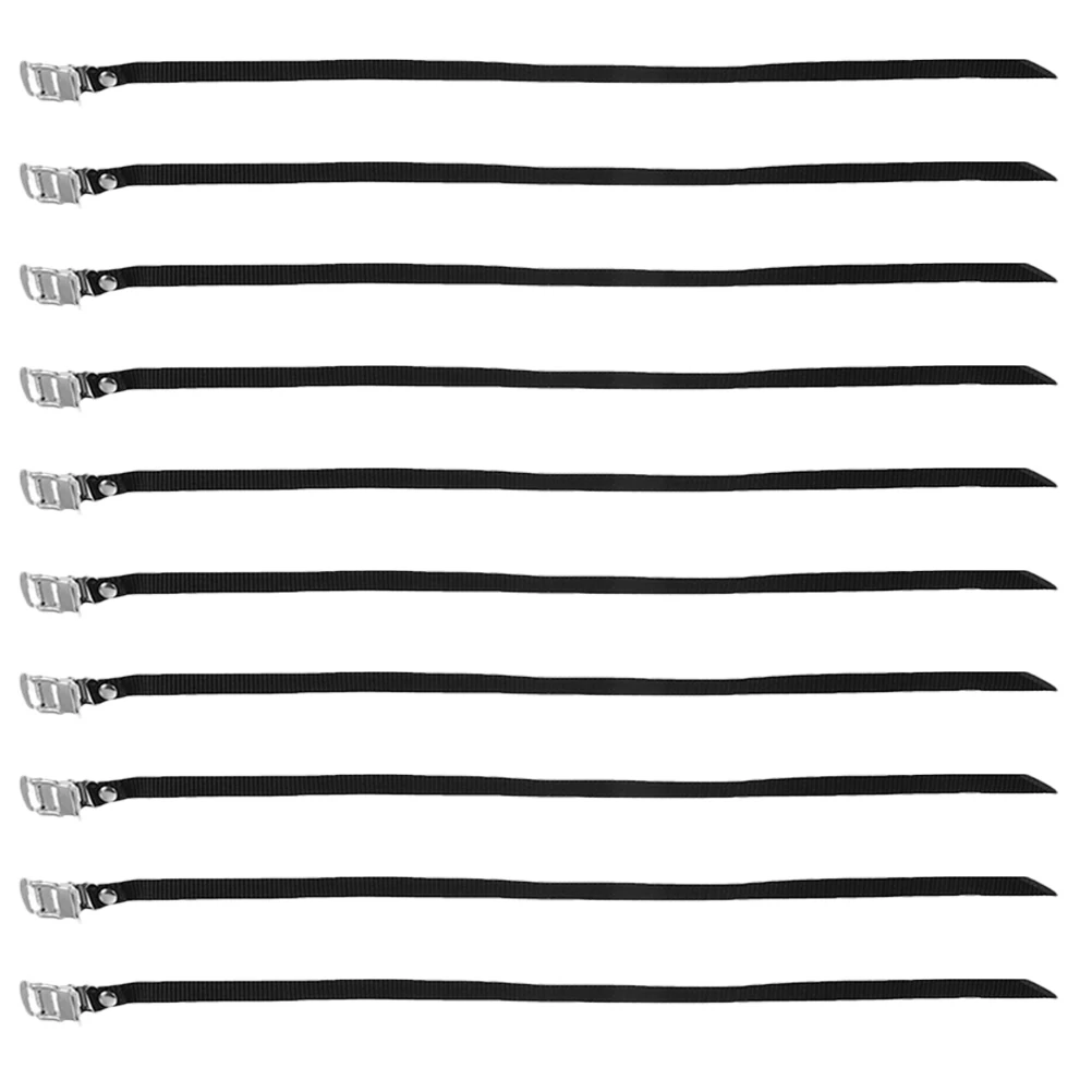 

10Pcs Adjustable Bike Pedal Straps Aluminum Toe Clips Fixed Gear Exercise Training Foot Straps Universal Replacement