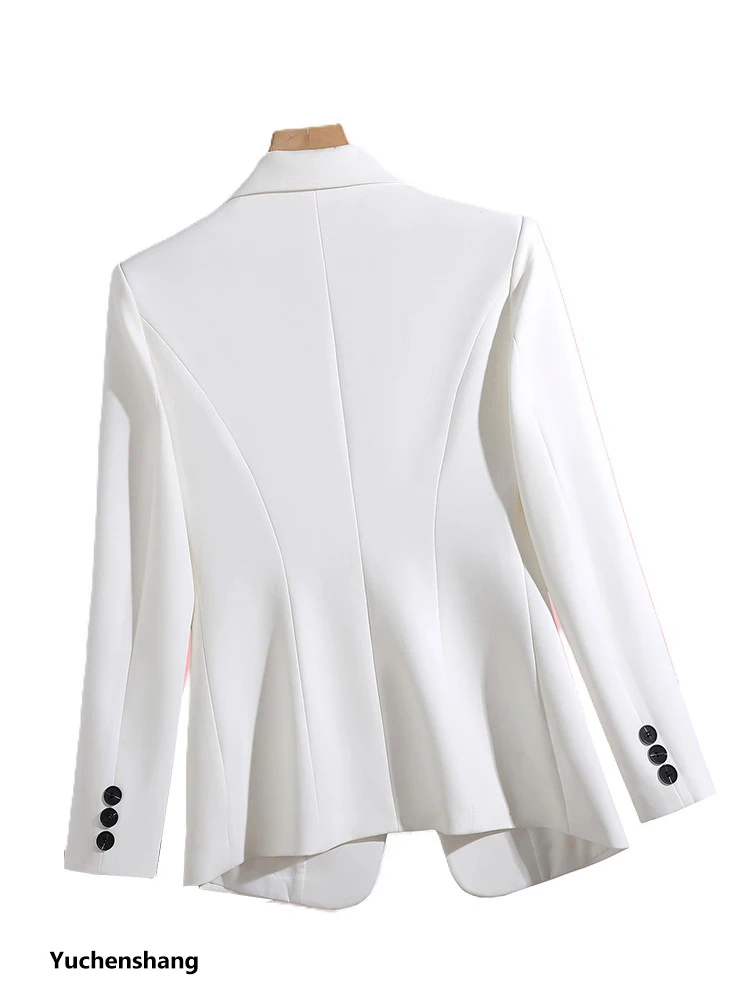 الخريف الشتاء أبيض أزرق أسود المرأة السترة معطف مكتب السيدات الأعمال ملابس العمل سترة رسمية