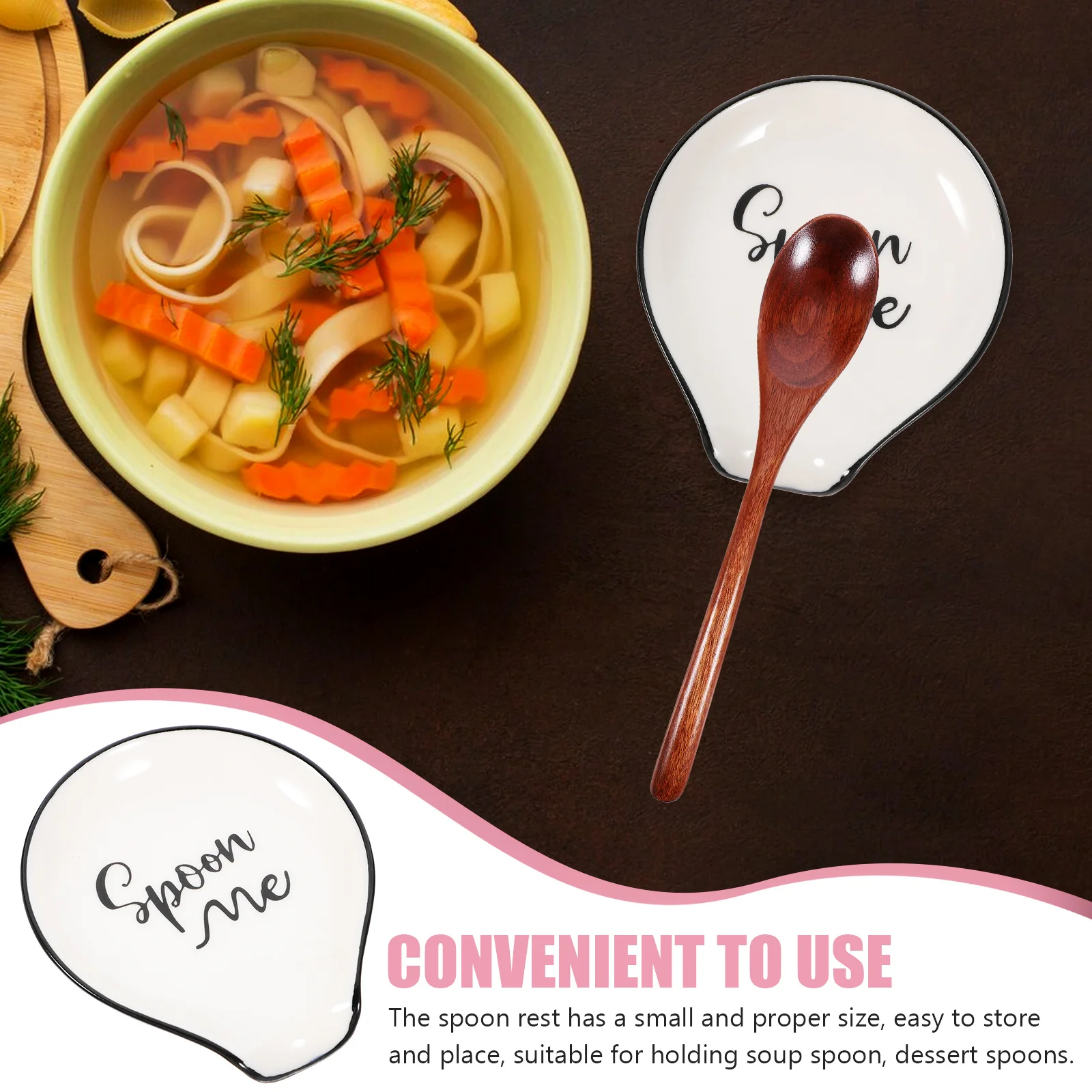 ملعقة سيراميك، ملحقات المطبخ، سطح أملس، بدون لدغ، مناسبة لمطعم المقهى العائلي، مسند ملعقة سيراميك