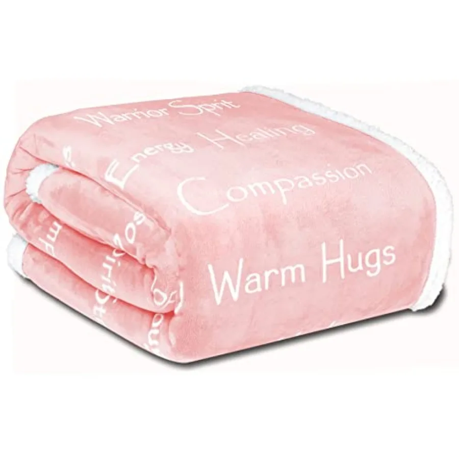 Compassion Blanket - Strength Courage Super Warm Hugs, Get Well Gift Blanket Plush Healg Thoughts Positive Energy Love and Hope
