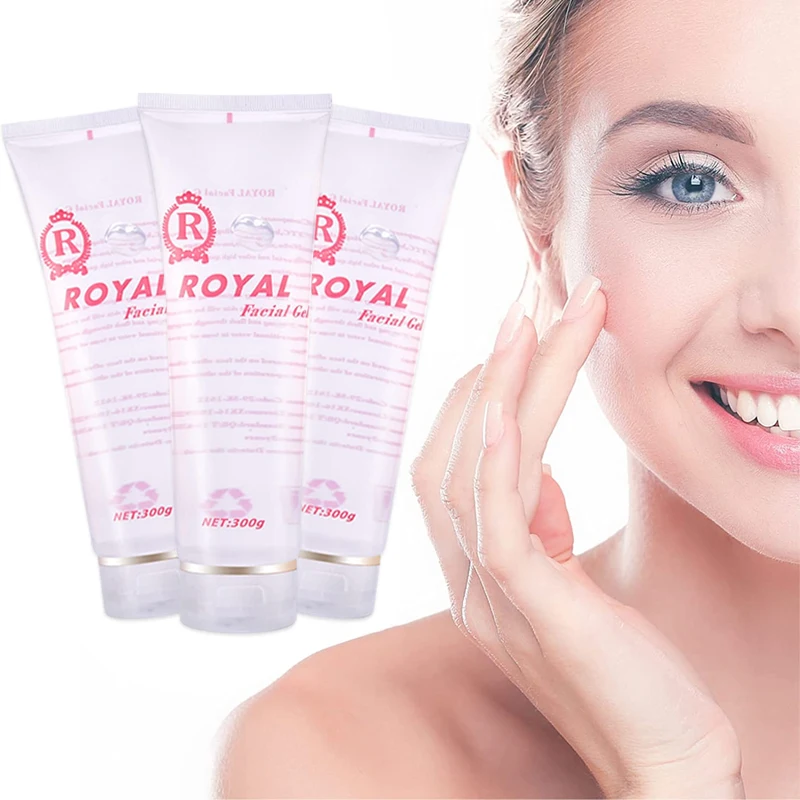 3pcs/Set Royal Ultrasound Facial Body Gel Conductor Clear Conductive Gel with Collagen for Face Microcurrent Electric Massage