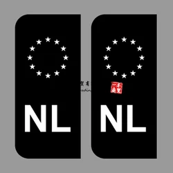 2 x Number Plate Black Sticker NL DK SK RO PL Field Film Black Car Trailer Caravan Bus Fits all standard sized Netherlands Vinyl