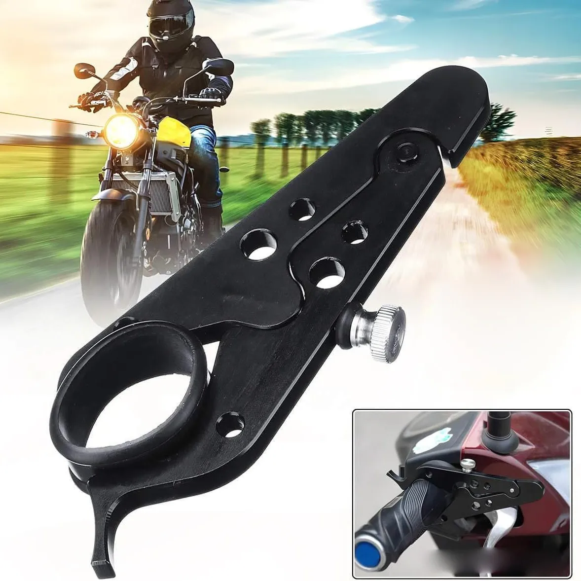 

Motorcycle Cruise Control Throttle For MB-OT312-Bk High Grade Aluminum Lock Assist Retainer Universal Wrist Grip Handle Bar