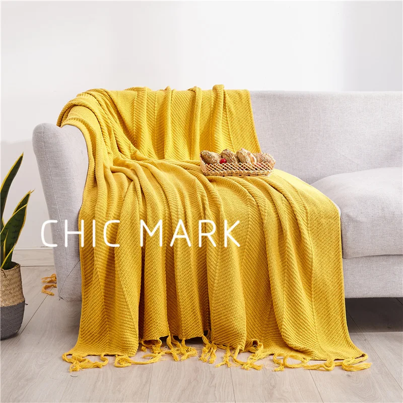 

Withered Amazon Nordic Sofa Blanket Solid Color Bed Tail Blanket Tassel Multi use Bed Cover Blanket Scarf Shawl Air Conditioning