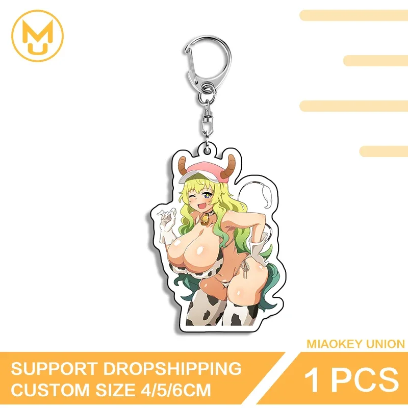 Alluring Lucoa Trendy Enchanting Big Boobs Cow Suit Eye Catching Double Sided Keyring Ingenious Versatile Fashion Jewelry