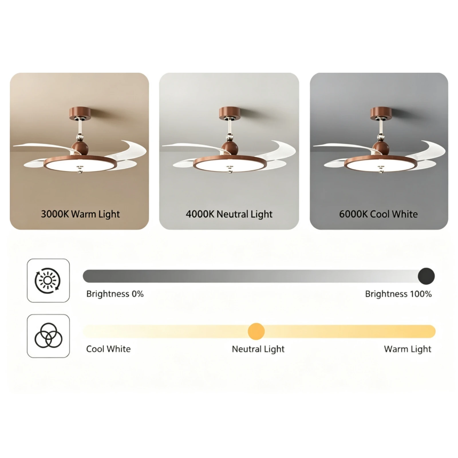 Minimalist Invisible Ceiling Fan Ventilation Pendant Light Bedroom Dining Living Room Ceiling Fan with Light with Remote Control
