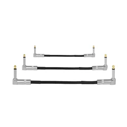Guitar Effects Pedal Cable 6.35Mm Connecting Wire 30cm Flat Patch Connector Metal Heads Copper Core Cables Guitar Accessories