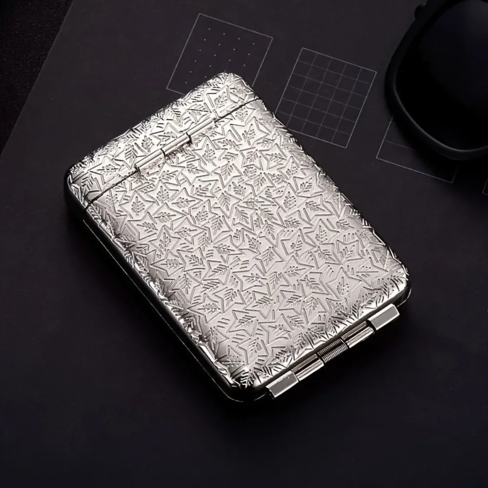 16PCS Capacity Luxury Vintage Engraved Cigarette Case Container Smoking Accessories Pocket Cigarette Box Holder 84mm Storage Box