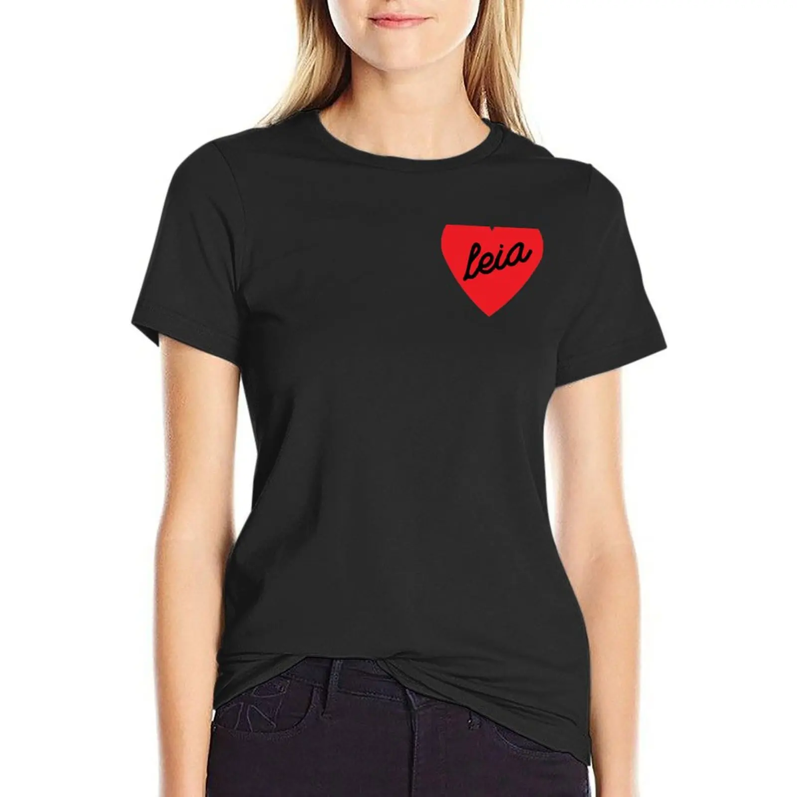 I LOVE LEIA T-Shirt plain tops oversized kawaii clothes t-shirts for Women loose fit