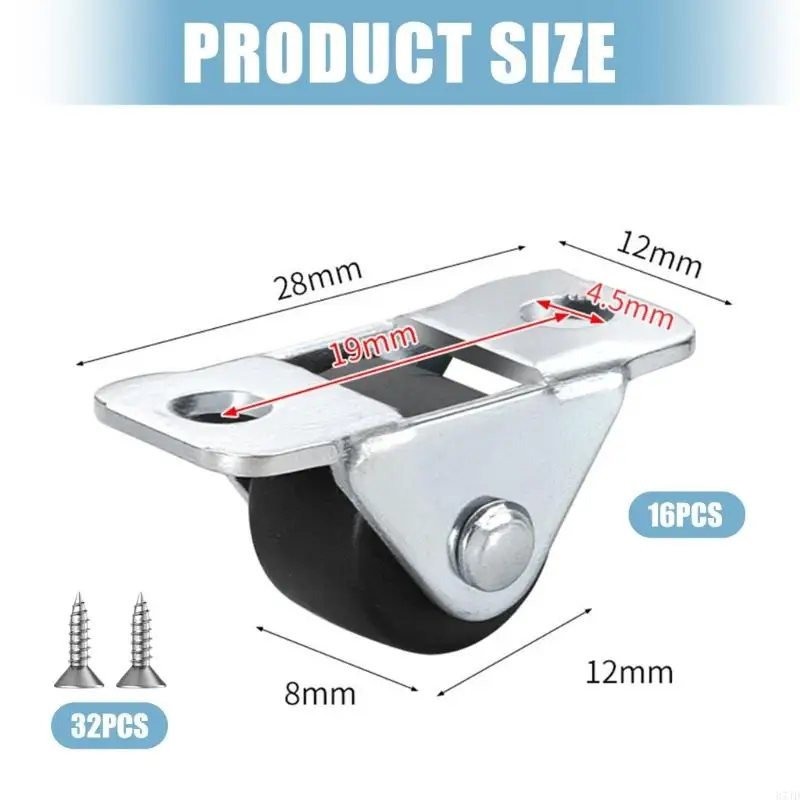 قاعدة عجلات مطاطية دوارة هادئة من TPE، تحكم سلس في الاتجاه، براغي تثبيت سريعة متضمنة للمنزل 37 دينار أردني
