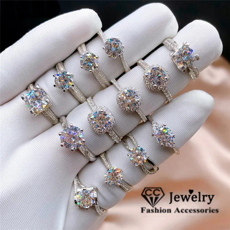 CC Rings For Women Wedding Engagement Jewelry Luxury Bridal White Gold Color Ring Cubic Zirconia Fashion Ornaments