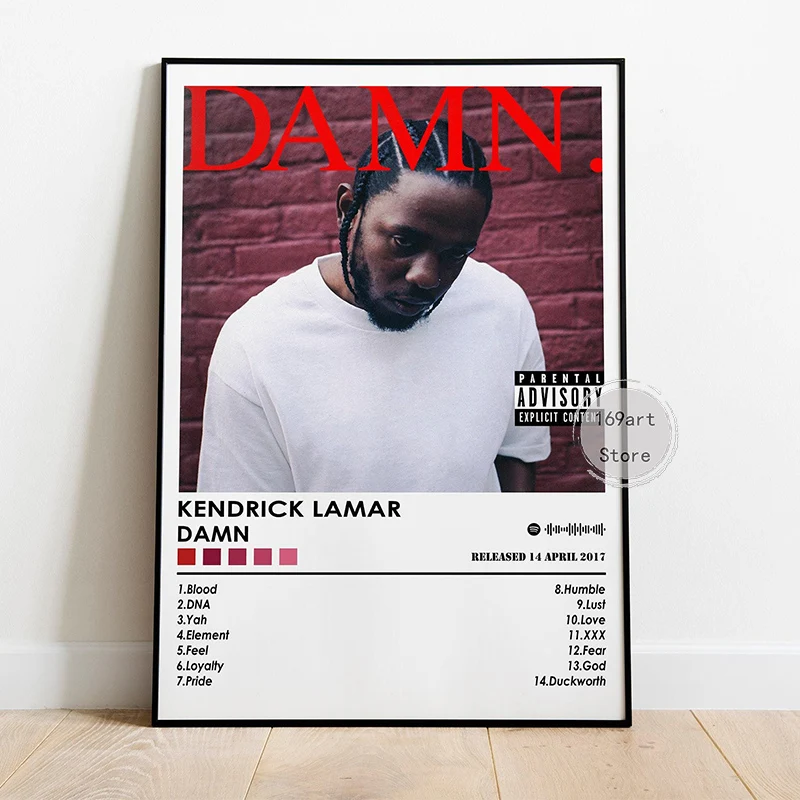 Vintage Music Kendrick Lamar Series Rap Hip-Hop DAMN Album Cover Art Poster Canvas Painting Wall Prints Picture Room Home Decor