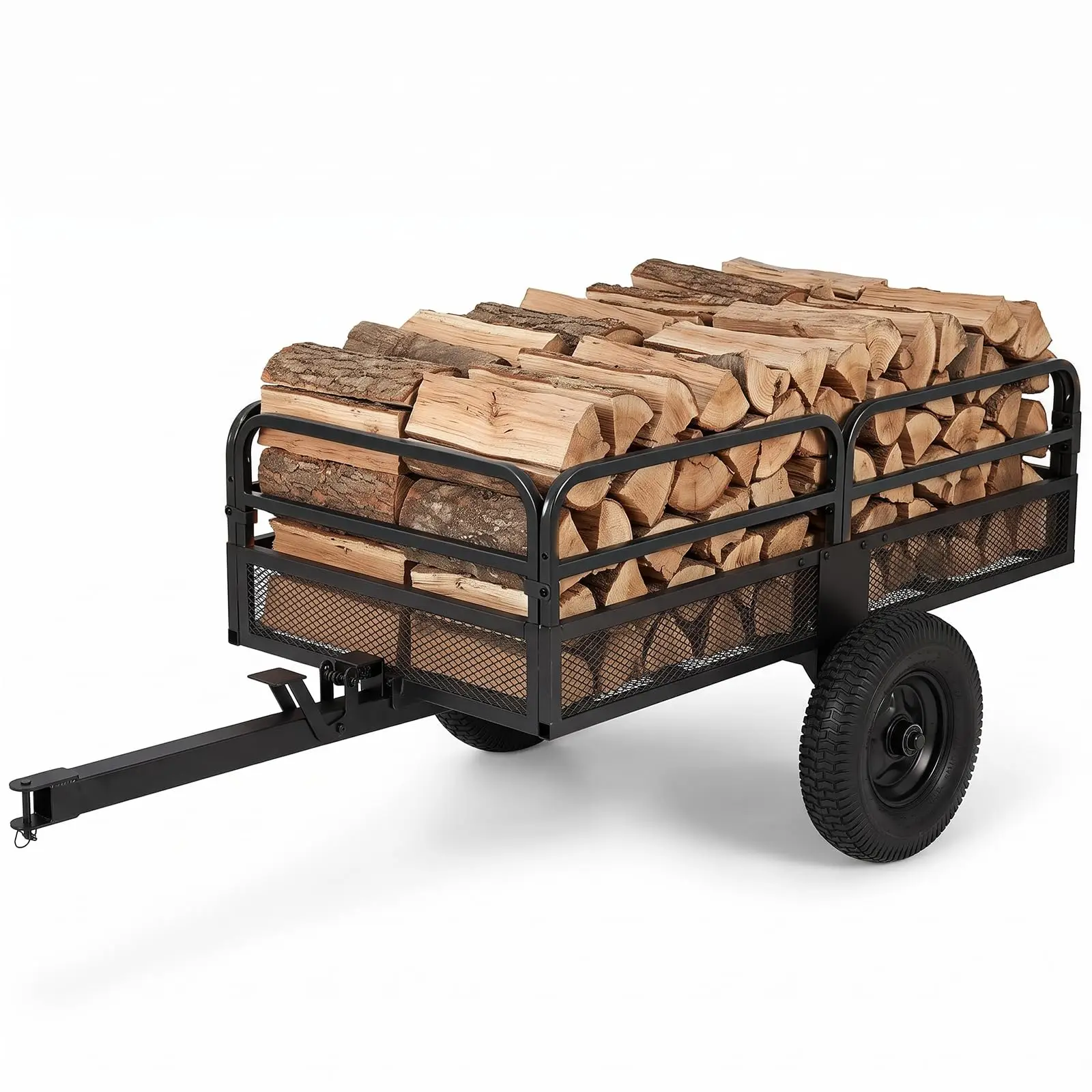 1540 LBS Capacity 17.6 Cu. Ft Heavy Duty Metal Dump Cart Trailer