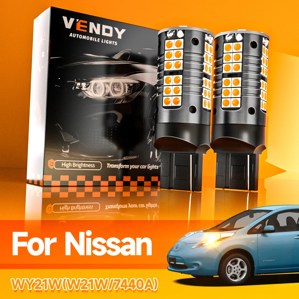 2pcs LED Turn Signal Light Lamp WY21W 7440A For Nissan 370Z GT-R Juke Leaf Micra Pathfinder 4 Pulsar Qashqai Teana Tiida X-Trail