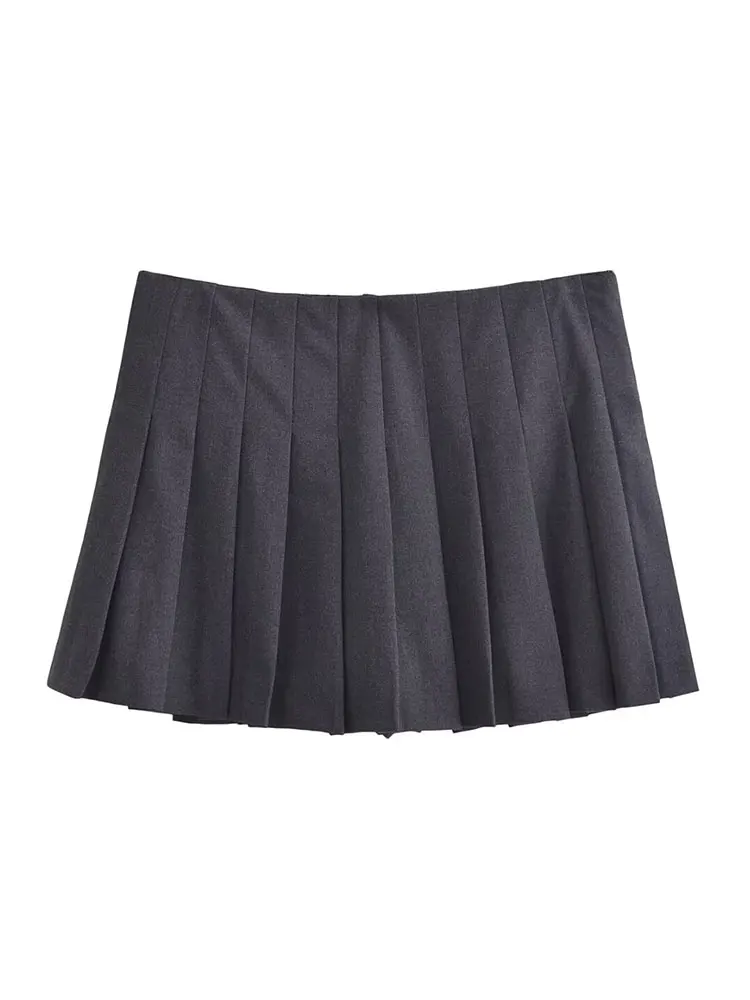 Casual Solid Pleated Mini Skirts Women A-Line Fashion Streetwear Shorts Skirts Female High Street Faldas