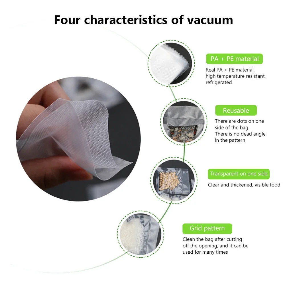 500CM Kitchen Vacuum Sealer Bag Wholesale Food Preservation Bag Vacuum Compression Bag Food Grade Plastic Sealing Bag