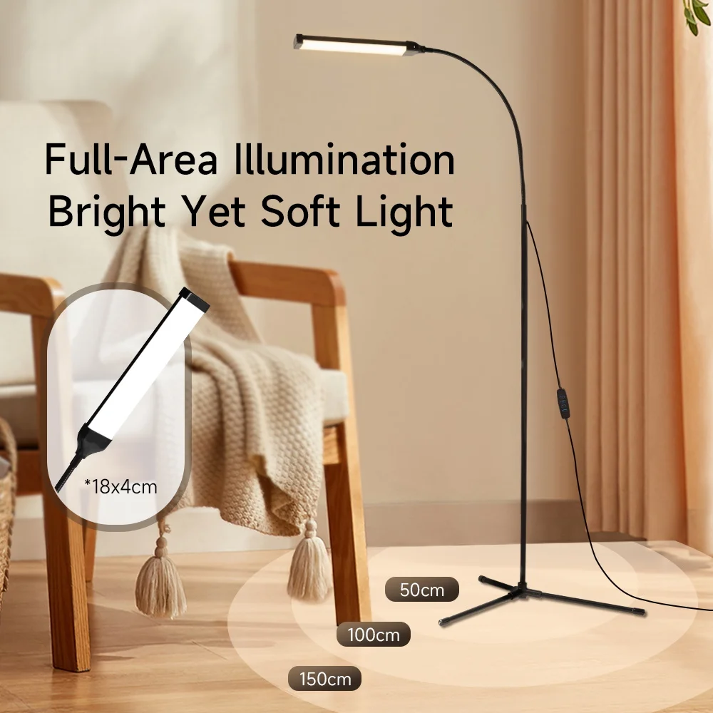 Dimmable LED Floor Lamp Bedroom Bedside Lamps Smart LED Stand Floor Light Indoor Tricolor Reading Lighting For Study Living Room