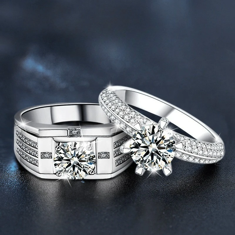 

S925 Sterling Silver 2ct Moissanite Engagement Rings - Adjustable