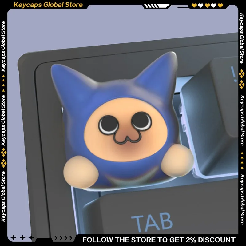 

Тема Monster Hunter Palico Game Keycap Мультфильм Аниме Милый кот Keycaps Персонализированные колпачки для ключей Механическая клавиатура Подарок