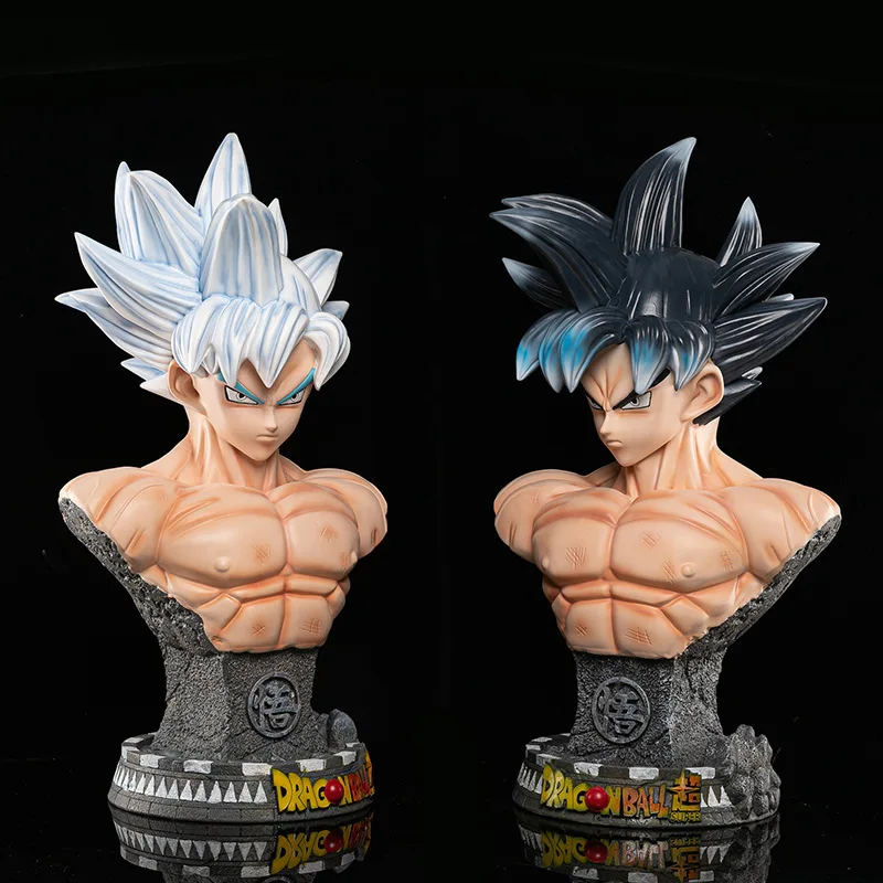 Figuras de Anime de Dragon Ball Goku, busto Morena de pelo plateado Gk, estatua de máxima intención, modelo de adorno, juguetes coleccionables, 45cm