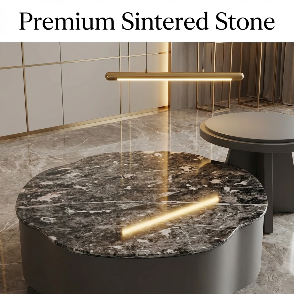 #Modern Two-piece Design, Coffee Table, Wooden Board, Glossy Paint, Easy To Clean, Durable, Household Living Room Furniture