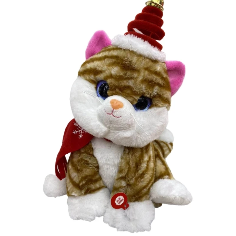 Juguete peluche cantando, animales peluche, baile eléctrico musical para gato, perro, Navidad, regalo muñeca para niños