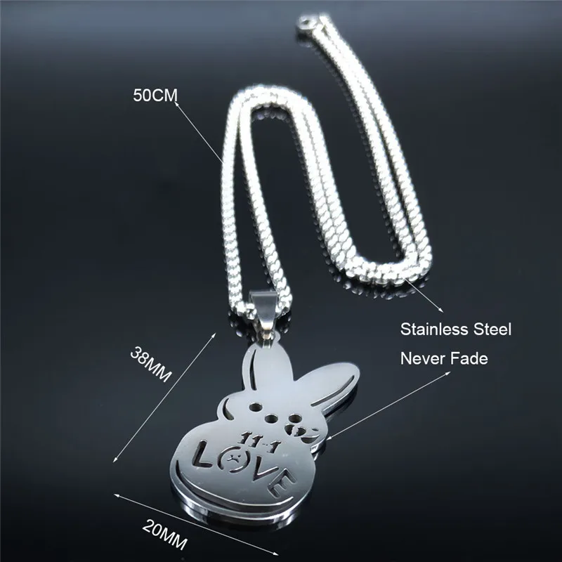 Pop Lil Peep Rabbit Sad for Love Couple Pendant Necklace for Women Men Stainless Steel Music R.I.P Chain Jewelry Collar Fans