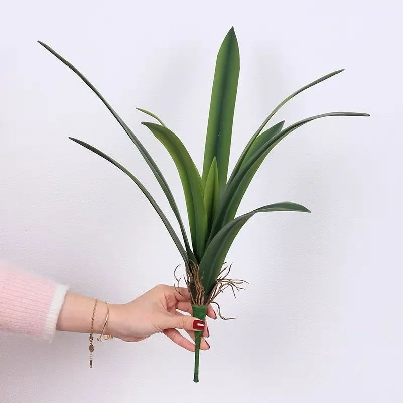 Simulation Green Plants Soft Rubber Clivia Leaf Floral Artificial Cymbidium Leaves Plant Fake Flower Shopping Mall Decoration